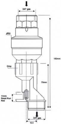 ELTEK WASSERSPERRVENTIL + RÜCKSTELLVORRICHTUNG (KOMPLETT)