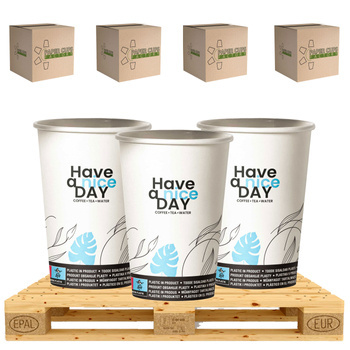 HAVE A NICE DAY 150-ML-BECHER, EINWEG-PAPIERBECHER 150 ML - PALETTE. (54000 Stück)