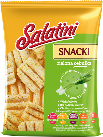 SNAX MEHRKORN SALATINI MIT GRÜNEN ZWIEBELN 30G X 16 STÜCK.