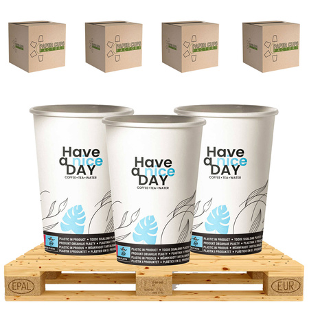 HAVE A NICE DAY 150-ML-BECHER, EINWEG-PAPIERBECHER 150 ML - PALETTE. (54000 Stück)